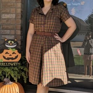 Brown Plaid Dress